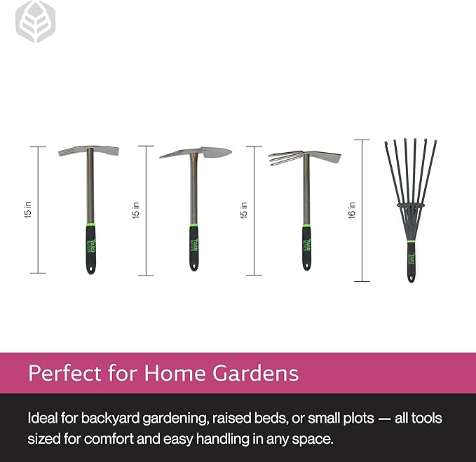 Yard Butler Terra Tuff Hand Tool Bundle ITT-4B - Essential Gardening Tool for Yardwork - Power-Coated Steel Construction - Comfortable Grip - Long-Lasting - Rust-Resistant