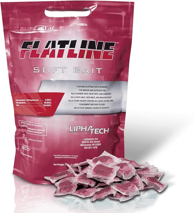 LIPHA TECH Flatline Soft Bait Rodenticide (Pack of 8)