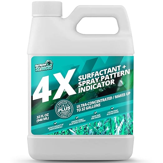 32oz 4X Spray Pattern Indicator Dye + Surfactant Makes 32 Gallons of Wetting Agent for Lawn &amp Turf Mark - Effective Spray Indicator Liquid Blue Dye for Marking Turf Easy to Mix &amp Apply