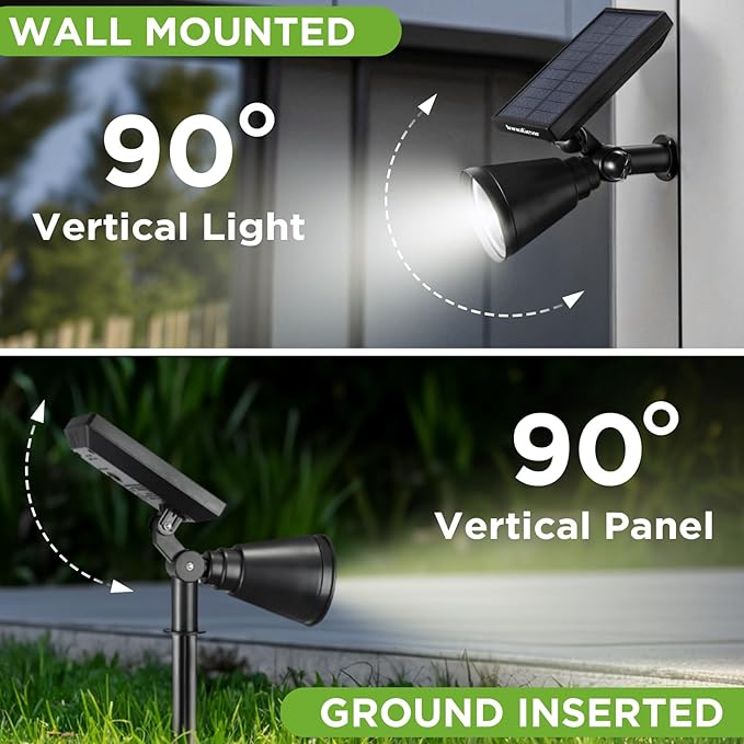 InnoGear Solar Lights Outdoor Waterproof Solar Garden Light for Outside Yard Landscape Lighting Pathway Spot Lights Spotlight Wall Light Auto On/Off Pack of 6 (White)