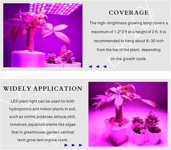 LED Grow Light 25W 45W Full Plant Lights AC85-265V Plant Panel Lamp for Greenhouse Hydroponics Flowers Vegetables(25W 75LEDs2)