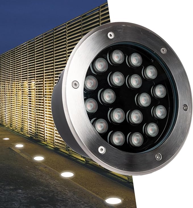 LED Underground Spotlight 12V Waterproof Recessed Floor Lamp 48W Embedded Garden Light Low Voltage Yellow Warm Light (3W)