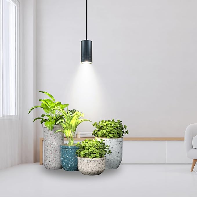 Plant Hanging Grow Light Full Spectrum Warm White Color with Timer Plug-in Pendant Grow LightsLarge Black Luxury LED Grow LightsIndoor Pendant lamp