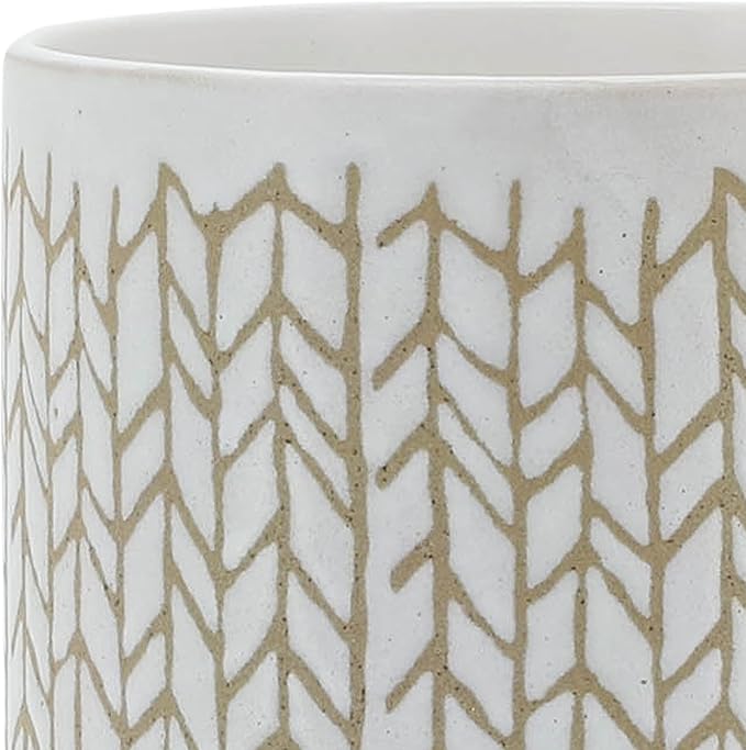 8 Planter W Wood Stand Beige