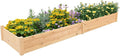 Crownland Outdoor Gardens 8ft Raised Garden Bed Wooden Garden Box Planter Box Kit for Planting Flowers Vegetables Fruits Natural