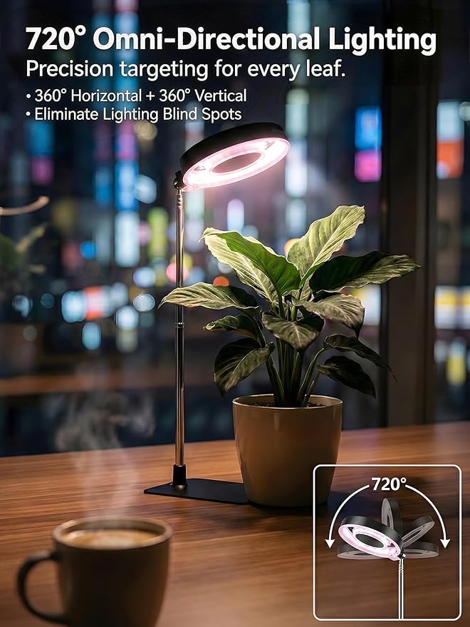 2pcs Full Spectrum Magnetic LED Grow Light by Smeileas Plant Lamp with Detachable Head Adjustable Height 3/6/9H Timer &amp 4-Level Brightness for Seedlings Herbs