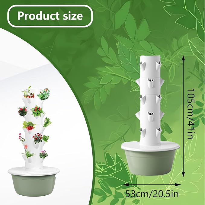 Tour Hydroponique Verticale Culture Hydroponique Potager Vertical Culture Hors SOL Conception éTanche Augmenter Le Rendement Convient Pour la Plantation Hors SOL en Intérieurgreen-5-Layers