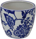 Garden Planter Set of 3 Ceramic Japanese White Blue Floral Pattern