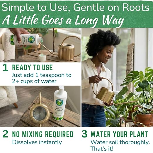 Indoor Plant Food by Houseplant Resource Center - Organic Liquid Fertilizer for Pothos Peace Lily Monstera Cactus and More - 8 oz