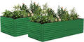 8x4x3 ft Raised Garden Bed Large Metal Planter Raised Beds Planters for Outdoor Plants for Vegetables Flowers Herbs Fruits and Succulents.(2 Pcs Green)
