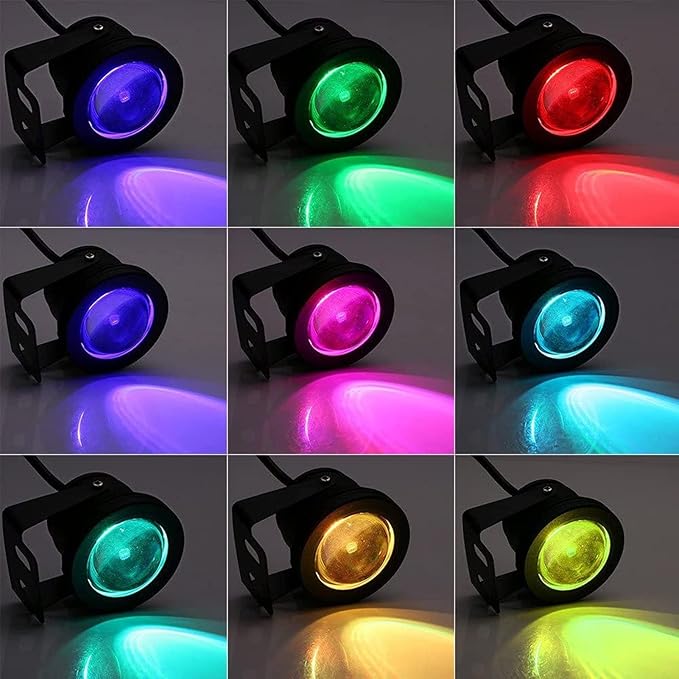 LED Beam Spotlight - RGB Remote Control Outdoor Landscape Light 10W LED Fountain Light Underwater Pond Spotlight IP68 Waterproof Remote Control Adjustable CoOne Color 24V