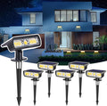 Toodour Solar Spot Light Outdoor 6 Pack Solar Lights Outdoor with 2 Modes Waterproof Solar Powered Flood Lights Landscape Lighting for Yard Garden Home Pathway Walkway Outdoor Decor - Warm White