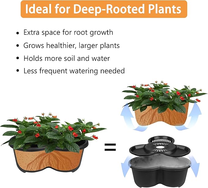 VECELO 5 Tier Vertical Garden Planter Self Watering Stackable Planters with Wheels for Strawberries Herbs Flowers Vegetables Black