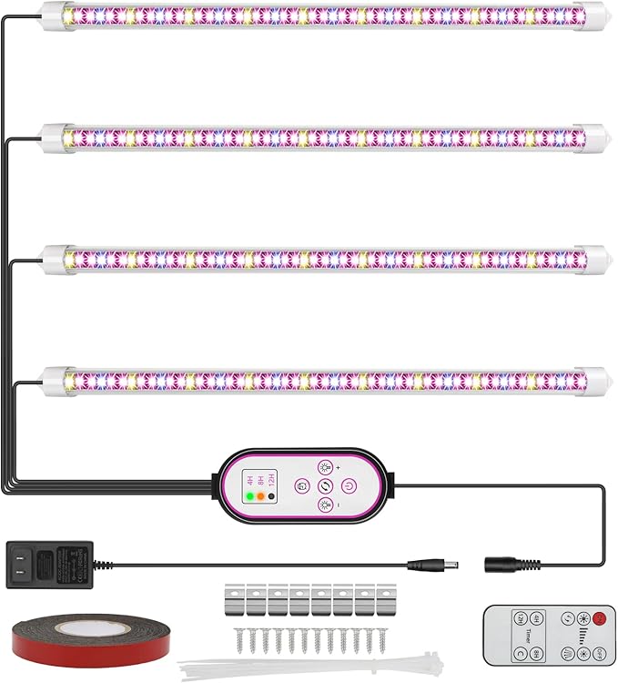Plant Grow Lights Strip for Indoor Plants Full Spectrum216 LEDs Plant Lights Bar for Indoor Growing with Timer Indoor Plant Grow Lamp for House Plants with 3 Lighting Mode/10 Dimmable