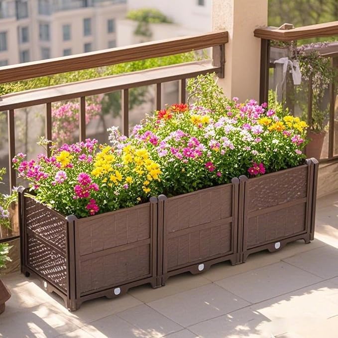Outdoor Planting Box Planter Garden Boxes OutdoorRaised Garden Bed with Legs Flower Rack for Growing Flowers Vegetables Tomatoes and Herbs