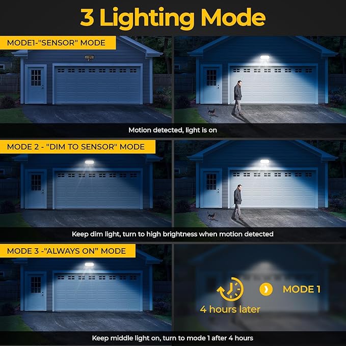 Solar Lights Outdoor 3 Modes Motion Sensor Wall Light Fixtures with Super Bright 5050 SMD LEDs / 180°Adjustable Security Lights Outdoor IP67 Waterproof for Garden Patio Yard 2 Pack