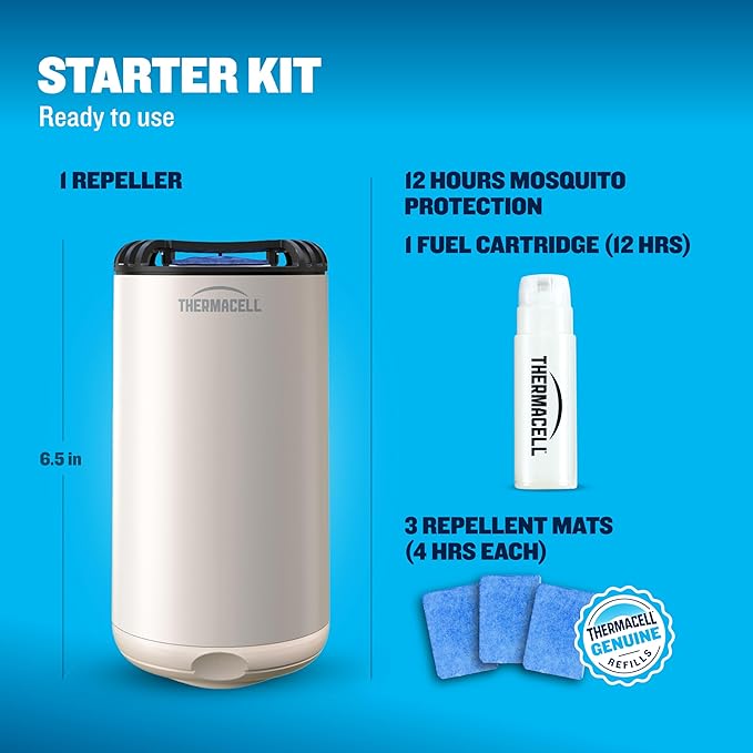 Thermacell Mosquito Repeller Patio Shield Includes 12-Hour Refill Highly Effective Mosquito Repellent for Patio Bug Spray Alternative Scent Free No Candles or Flames