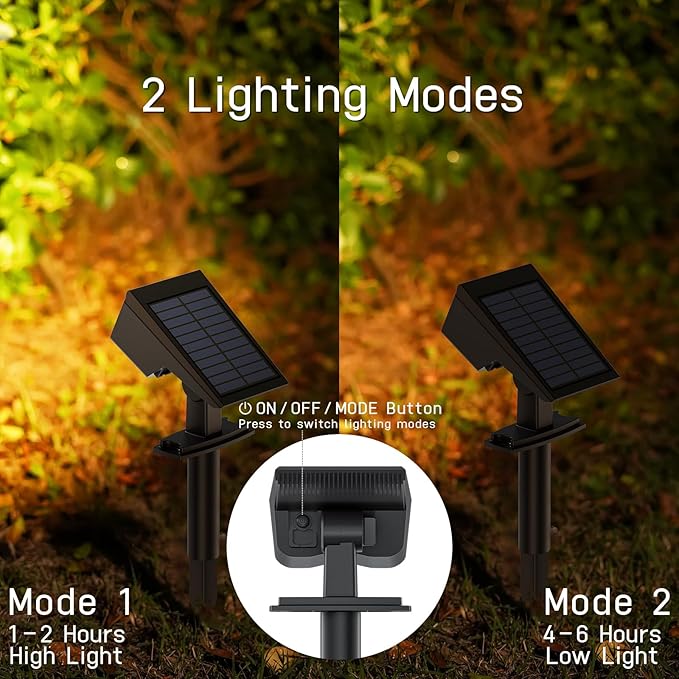 Solar Spot Lights Outdoor Motion Sensor IP65 Waterproof Bright 2-in-1 Solar Wall Lights Auto On/Off LED Solar Landscape Spotlights for Garden Yard Pathway Driveway Walkway