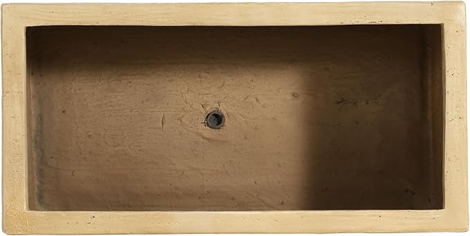 Handmade Rectangle Planter Box Travertine Beige