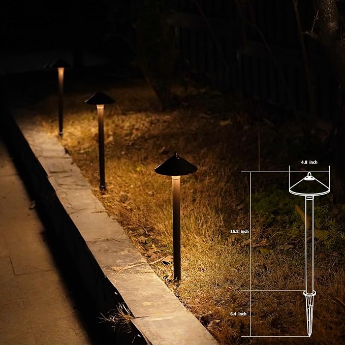 GOODSMANN 12V AC Halogen Landscape Lighting Kit with 150W Outdoor Low Voltage Transformer &amp 6PK 10W Weatherproof Pathway Lights &amp 4PK Metal 20W Flooding Lights/Spotlights &amp 75Feet 16AWG Wi