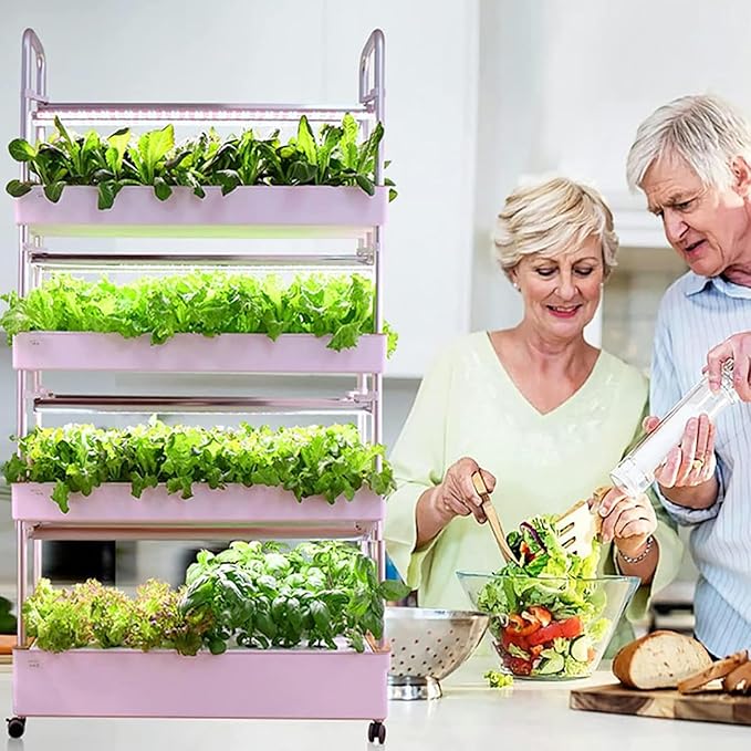 Hydroponic Plants3 Floors Hydroponics TowerPlant Vertical Hydroponics48/64 /90/120 Planting Spaces Vegetables Hydroponic Grow Kitfor Home Office G
