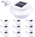 Yescom Solar Gutter Light Outdoor Waterproof 3 LED Deck Fence Lights with Bracket Wall Garden Stair Yard White 10Pcs
