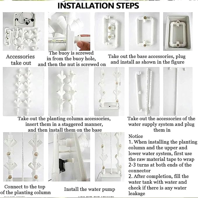 Hydroponic Growing Kits 45 Holes Hydroponics Growing System ｜ Indoor Grow System Vertical Grow Tower Hydroponic Planting Equipment for Herbs Fruits and VegetablesGifts for Men