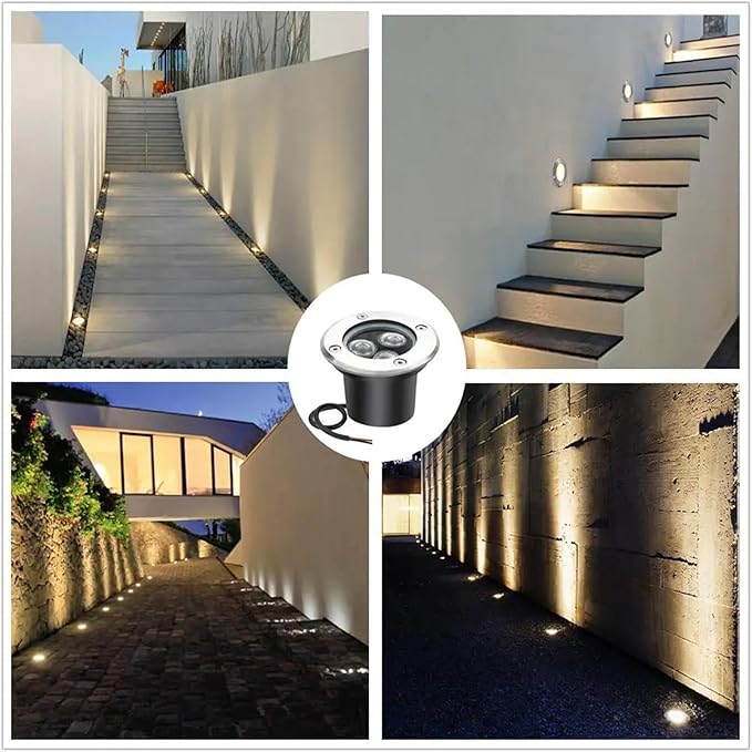 4 Pack LED Underground Lamp Outdoor Ground Light IP66 Waterproof s AC85-265V for Garden Path Yard Step Fence Landscape Spotlight
