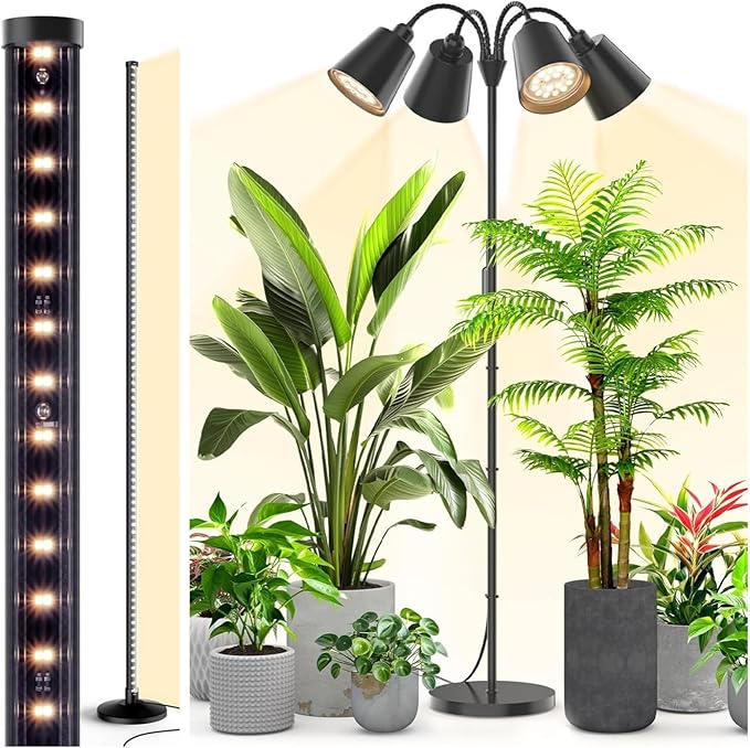 Bstrip Standing Grow Light &amp 4 Head Floor Grow Light