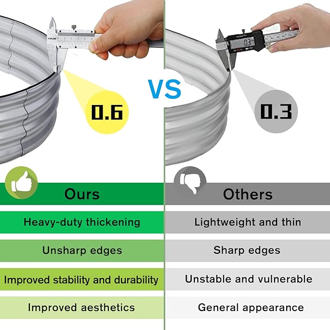 2 Pack 8x4x1FT Galvanized Raised Garden BedOutdoor Oval Metal Planter BoxLarge Raised Garden BedVegetables Growing Planter for Backyard Patio Gardener