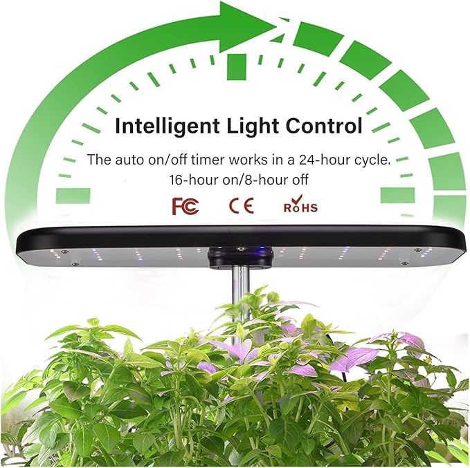 Indoor Vertical Garden Hydroponics Growing Intelligent Home Gardening ination Tool with 36W LED Lights Two Grow Modes Nursery Pots