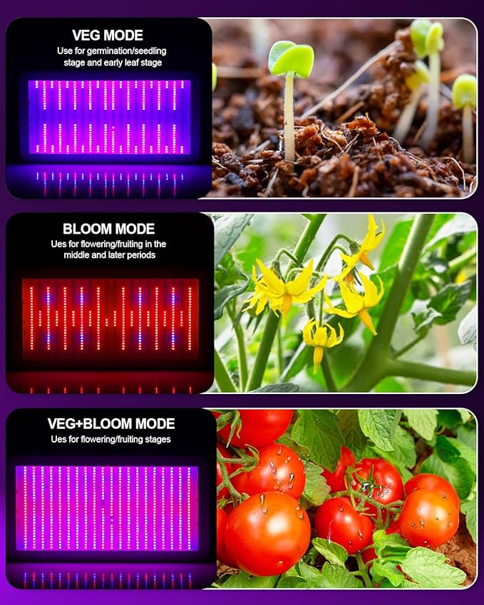 KOSCHEAL KS2000 LED Grow Light Full SpectrumPlant Grow Light with Veg &amp Bloom Switch for Hydroponic Indoor Plants LED Grow Lamp with Daisy Chain Output 230W±5%