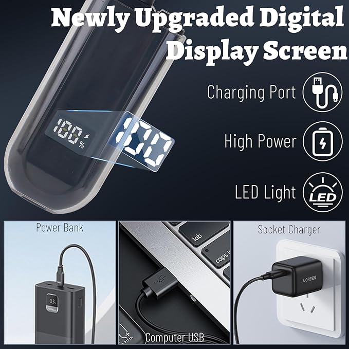 Nose and Ear Hair Trimmer for Men 2026 Nose Hair Trimmer Clipper with LED Display for Women Professional IPX7 Waterproof Dual Edge Blades Nasal Trimmer Clippers for Travel