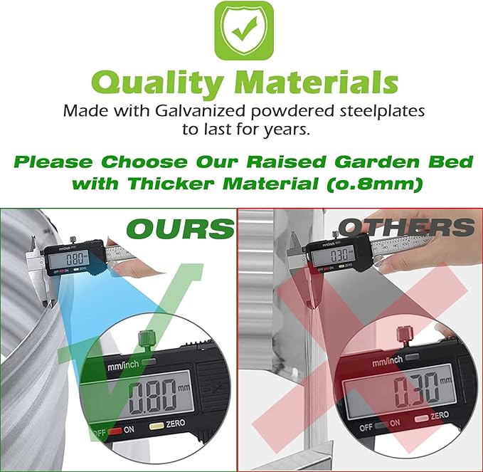Raised Garden Bed GRS Certified Galvanized Planter Box Outdoor  6.5ft Oval Rot-Resistant Metal Garden Bed Planter Recycled Eco-Friendly Material Planter for Vegetables Flowers Herbs (Silver)