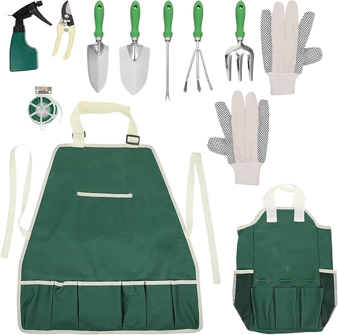 11pcs Garden Tool Set with Stainless Steel Blades and Plastic Handles Portable Gardening Kit for Home Use Includes Weeding Shovel Rake and Planting Tools for Outdoor Planting