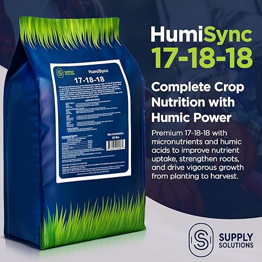 Supply Solutions | 17-18-18 HumiSync Plant Food Powder | Balanced NPK Fertilizer with Humic Acid for Lawn Garden Vegetables Flowers Trees &amp Shrubs - All Purpose Garden Fertilizer (25 Pounds)