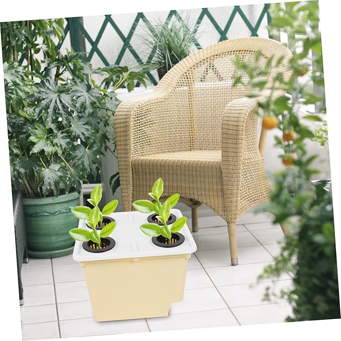 Totority 4holes Hydroponics System Soilless Cultivation Barrel for Vegetables Fruits and Flowers Plastic Planting Basket for Greenhouse Use