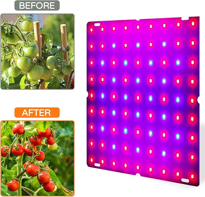 LED Plant Lamp with 169 Red and Blue LEDs Thin Full Spectrum Panel Grow Light for Hydroponics Indoor Plants Greenhouses Succulents Vegetables and Flowers