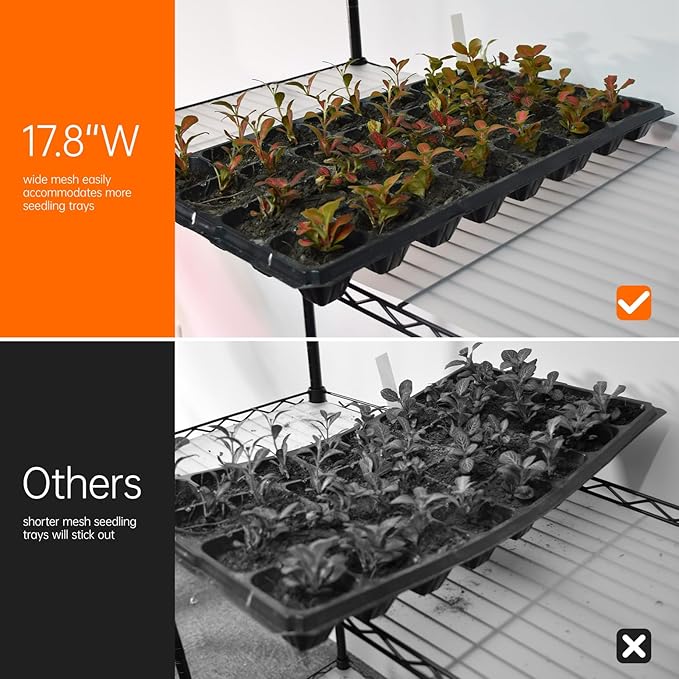 Bstrip Plant Shelf with Grow Light 5 Tier Large Tall Plant Stand with 3FT T8 120W Grow Light for Indoor Plants Full Spectrum LED Plant Light with Wheel for Seedling (47.2 Lx17.8 Wx71 H)