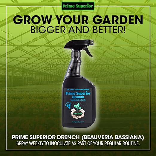 Drench Spray (15 fl.oz) – Plant inoculant &amp Growth Stimulant. Safe for Family Pets &amp Environment. Organic Compliant for Vegetable Gardens lawns &amp House Plants. Indoor &amp Outdoor use.