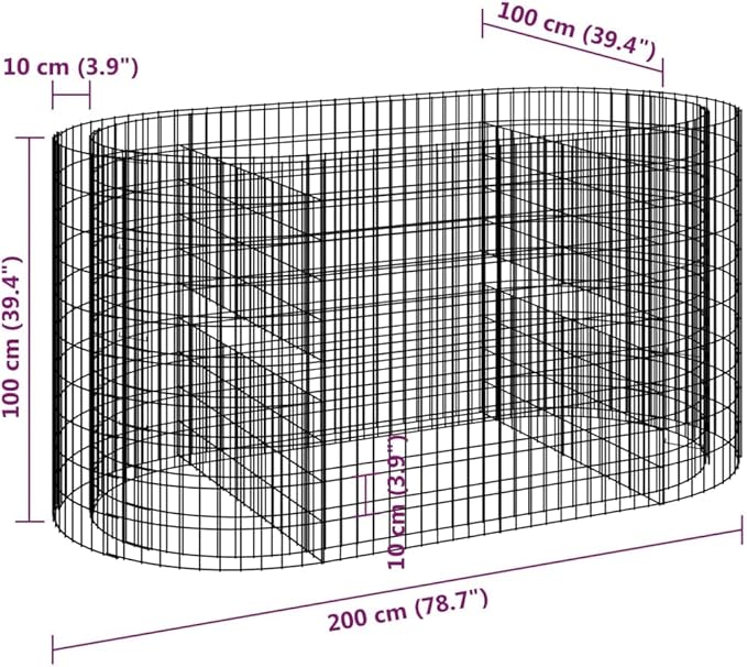 Gabion Raised Bed Galvanized Iron 78.7x39.4x39.430.85 KG152045