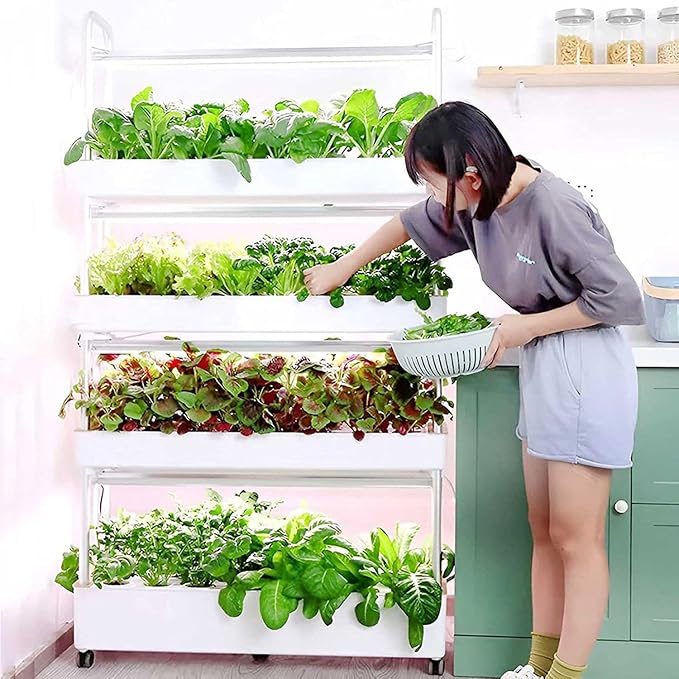 Smart Hydroponics Growing Kit With light 48/64/90/120Hole Hydroponics Indoor Self-watering Growing KitSoilless Cultivation Grow Tower with Pump Indoor Vegetable Plant Tower64hole