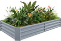 Land Guard 6×3×1ft Galvanized Raised Garden Bed Kit for Vegetables Galvanized Large Metal Planter Raised Garden Boxes Outdoor(Modern Grey)…