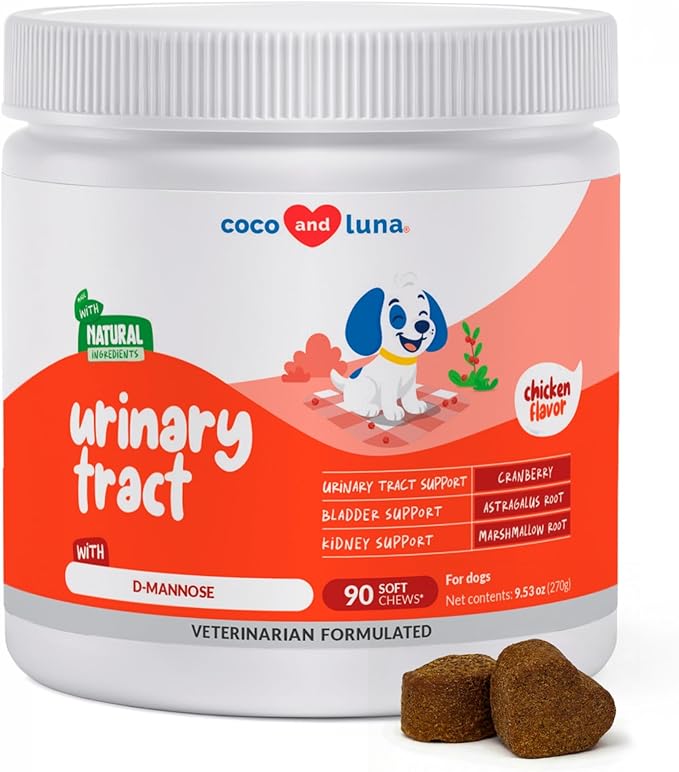 Cranberry for Dogs - 90 Soft Chews - Urinary Tract Support Bladder Health Dog UTI Bladder Stones Incontinence Support (Soft Chews)