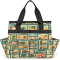 Scenery Palm Tree Sunset Print Garden Tool Bag for Women Men Garden Storage Tote Bag with 10 Pockets &amp Handle Gardening Tool Organizer for Garden Patio Indoor Outdoor