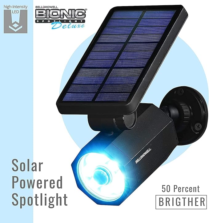 Bell+Howell Bionic Spotlight Deluxe Solar Lights Outdoor Motion Sensor 50% Brighter 8 LED Bulbs LED Lights Waterproof Landscape Spotlights Patio Yard Garden Outdoor Lighting As Seen On TV Set of 5