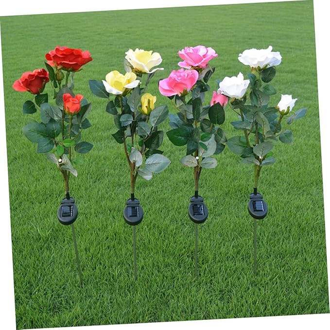 4 Pack Solar Narcissus Flower Led Outdoor Lights Waterproof Ip65 Energy-Saving Garden Decor for Lawns Courtyards