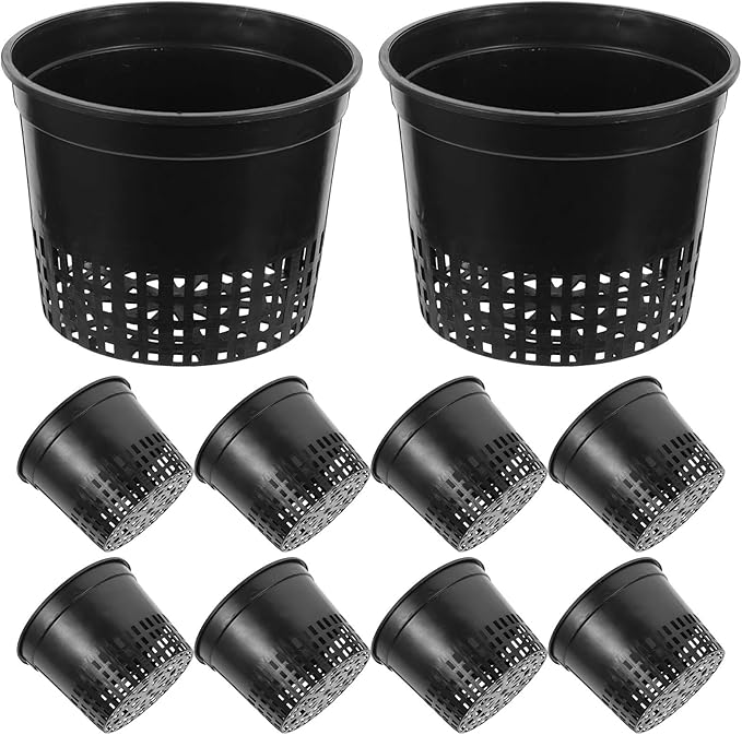 Net Pots for Hydroponics 8PCS Heavy Duty Net Pots - Wide Lip Slotted Mesh (Orchids/Aquaponics/Hydroponics)