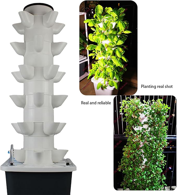 Hydroponics Growing System kit 25 Pods Vertical Hydroponic Tower for Smart Indoor Home Gardening Lovers Hydroponic Germination Kit