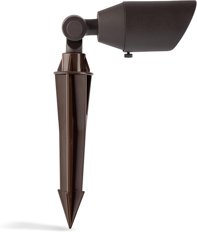 Westgate LFLD-5W-30K-BZB 12V LED Solid Brass Spotlight Bronzed Brass Outdoor Lights Landscape Lighting for Exterior Facade Flagpole Walkway Pathway 5W 400lm LED Light 3000K CREE COB IP67